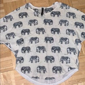 FLOWY OFF THE SHOULDER ELEPHANT SHIRT